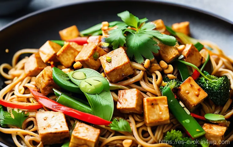 대체 단백질 요리법으로 만드는 볶음면 - Here are three detailed image generation prompts in English, adhering to all the specified guideline...